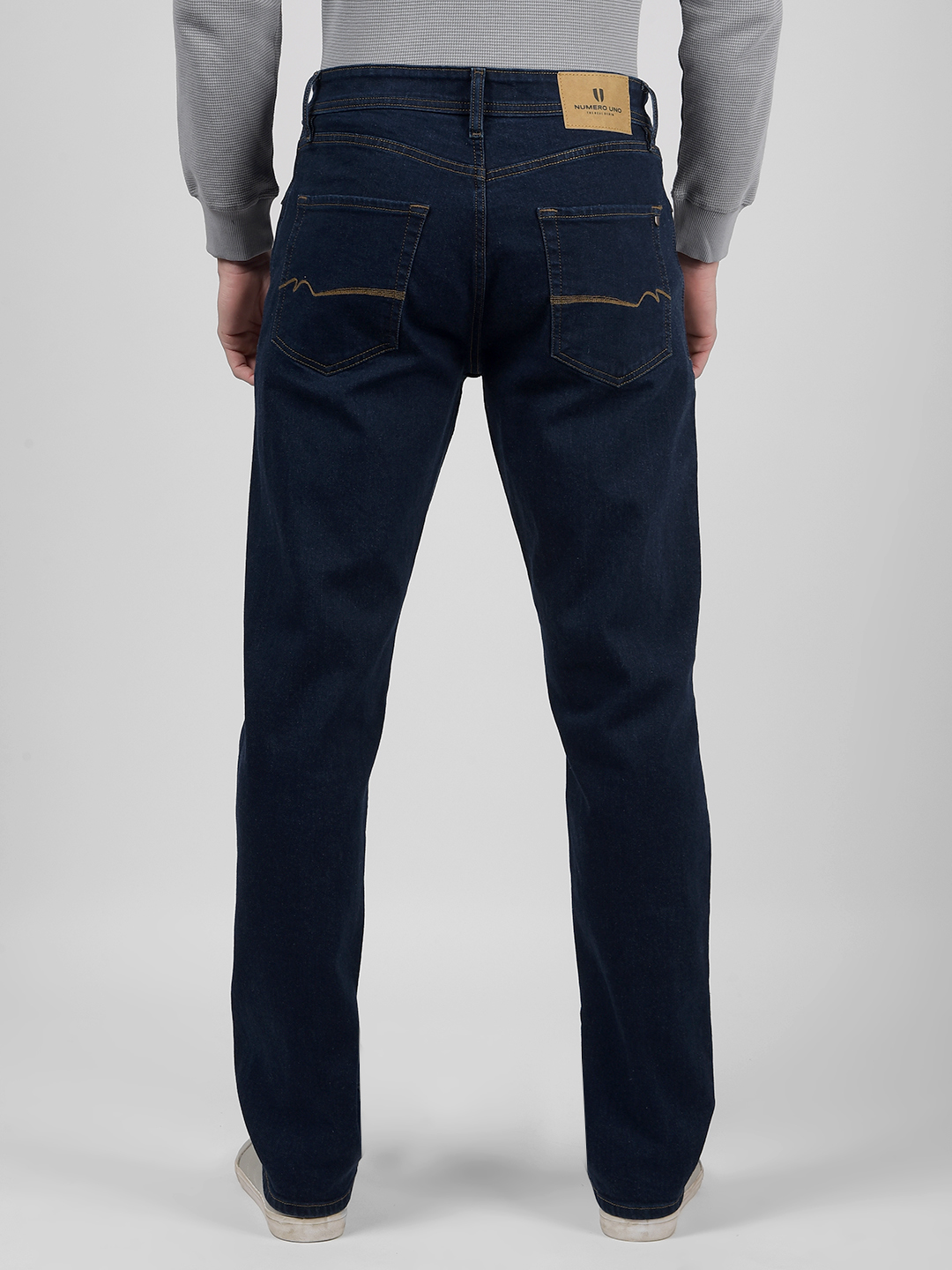 Numero Uno Men Solid Dark Blue Jeans